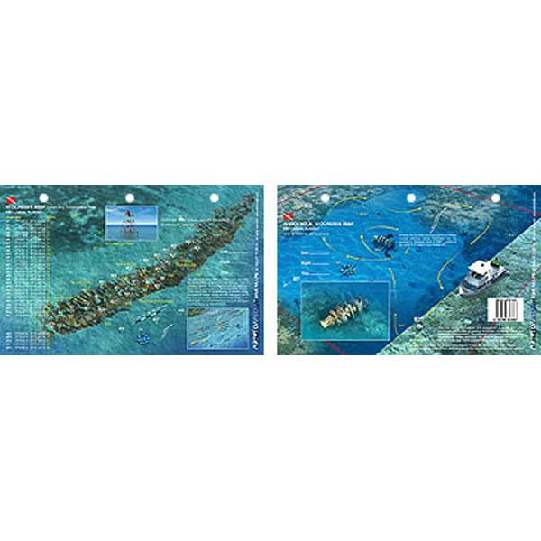Two maps of an underwater area with diving information on a white background