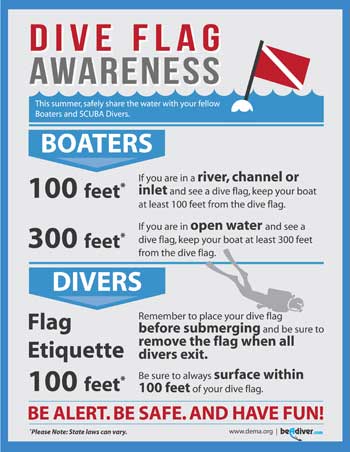 Dive Flag with 4' Breakdown Rod Holder Flag Pole