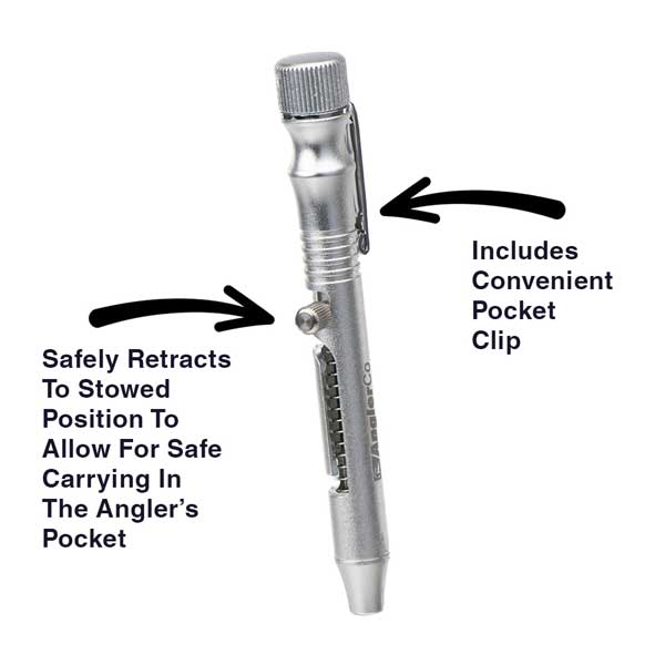 Silver pen with pocket clip on a white background