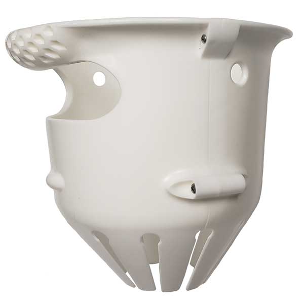 White plastic lobster bag mouth on a white background