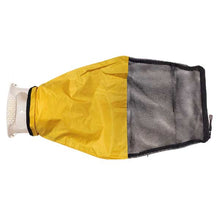 Yellow rain cover with a mesh side on a white background