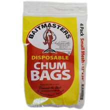 Pack of Baitmasters disposable chum bags with yellow and red label.