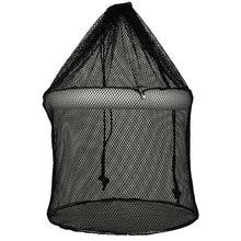 Black mesh fishing net on a white background