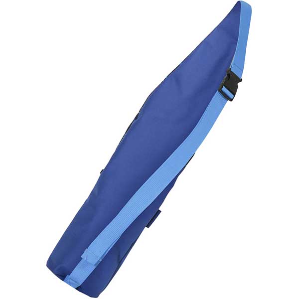 Blue and light blue bag with a strap on a white background