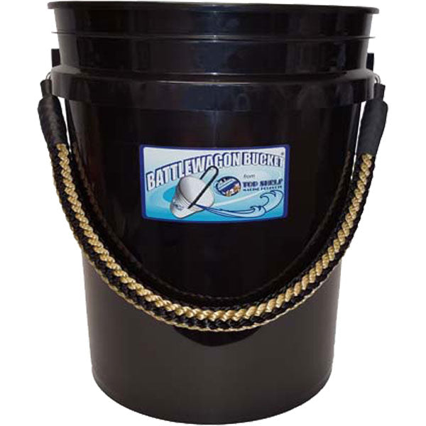 Battlewagon Bucket - 5 Gallon Black with Gold and Black Handle