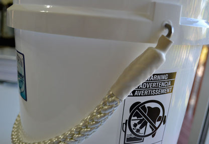 Battlewagon Bucket - 5 Gallon White with White Rope Handle