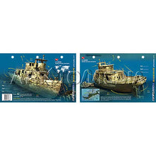 sunken ship with detailed illustrations on a white background