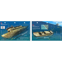 Two packaging designs of a shipwreck with detailed illustrations on a white background.