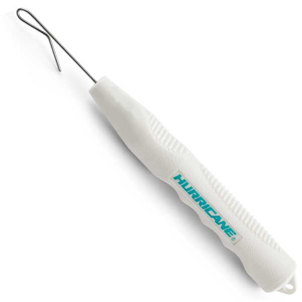 White fish hook remover tool with 'Hurricane' branding on a white background