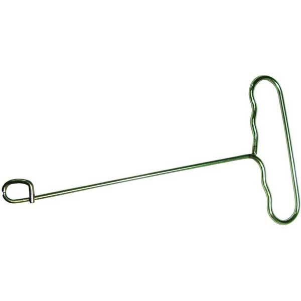 Metal fish hook remover on a white background