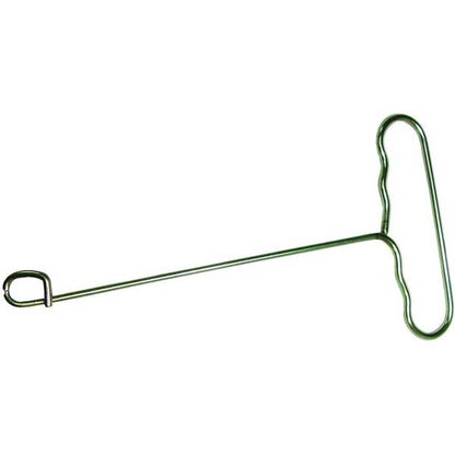 Metal fish hook remover on a white background