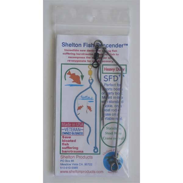 Shelton Fish Decelerator packaging with product and branding details on a white background