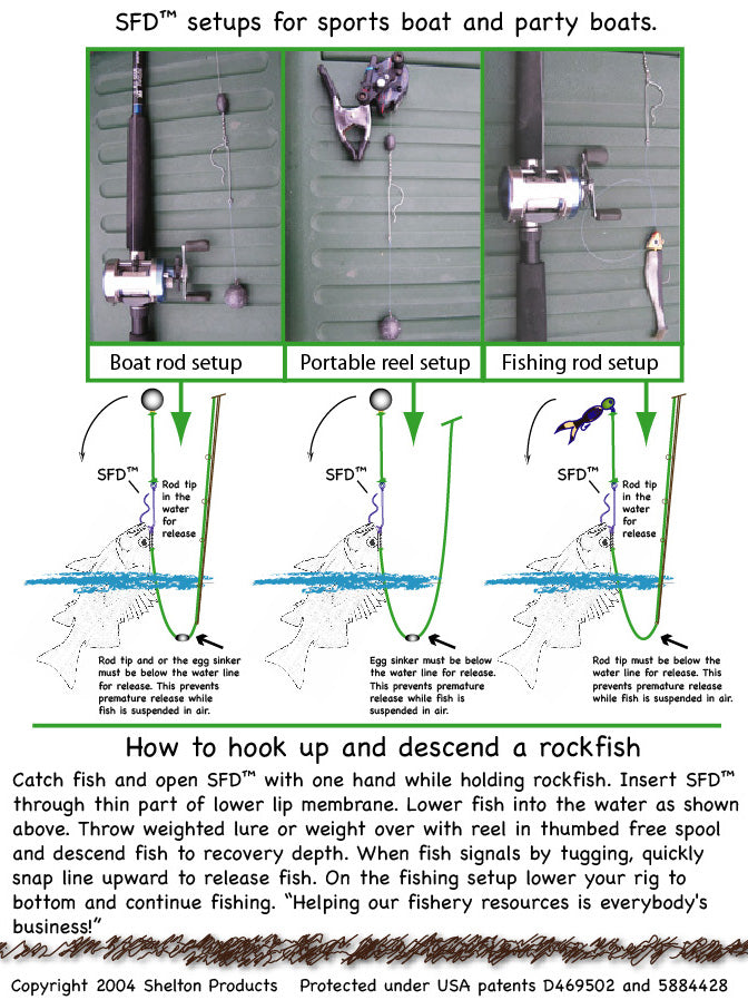 Illustration of SFD setups for sports boats and party boats with text and diagrams.