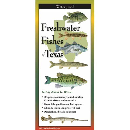 Booklet cover about freshwater fishes of Texas with illustrations and text.