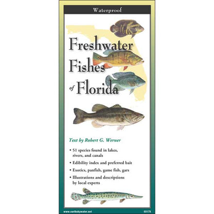 Booklet cover about freshwater fishes of Florida with illustrations on a white background