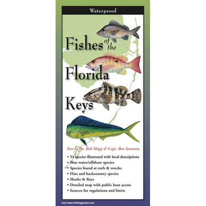 Booklet cover titled 'Fishes of the Florida Keys' with illustrations of various fish and a map.
