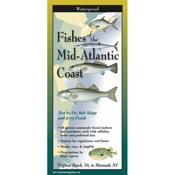 Booklet cover titled 'Fishes of the Mid-Atlantic Coast' with illustrations of fish and text.
