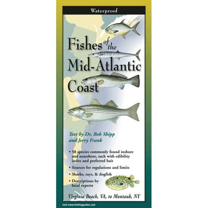 Booklet cover titled 'Fishes of the Mid-Atlantic Coast' with illustrations of fish and text.