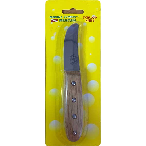 Marine Sports Manufacturing Scallop Knife in packaging on a white background