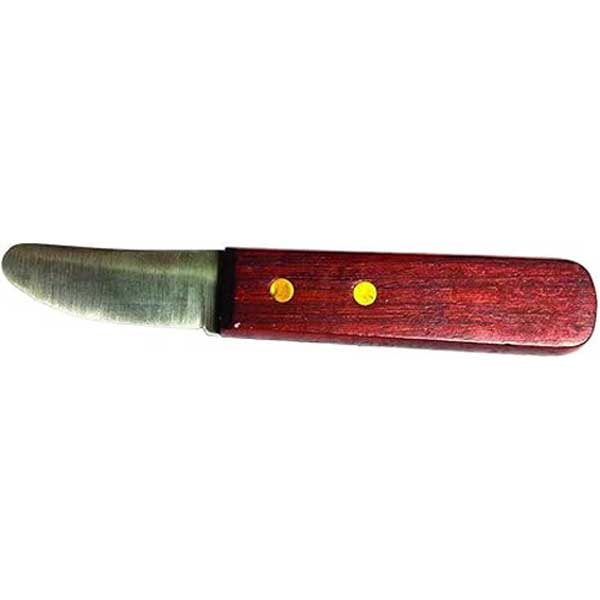 Knife with a wooden handle on a white background
