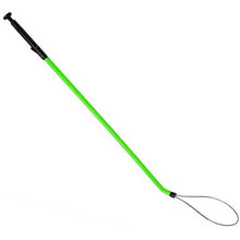 Green lobster snare with a black handle on a white background