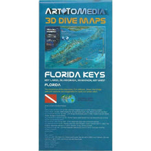 3D dive map of Florida Keys by Art to Media on a blue background