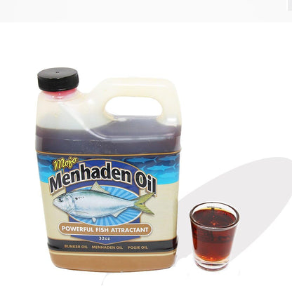 Mojo Menhaden Oil bottle 32 oz powerful fish attractant bunker oil menhaden oil pogie oil