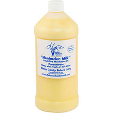 Bottle of Menhaden Milk concentrate on a white background