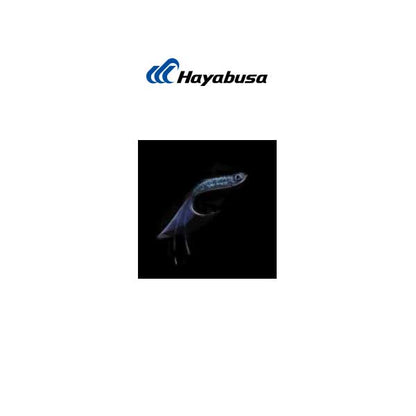 Hayabusa logo with a fish illustration on a white background