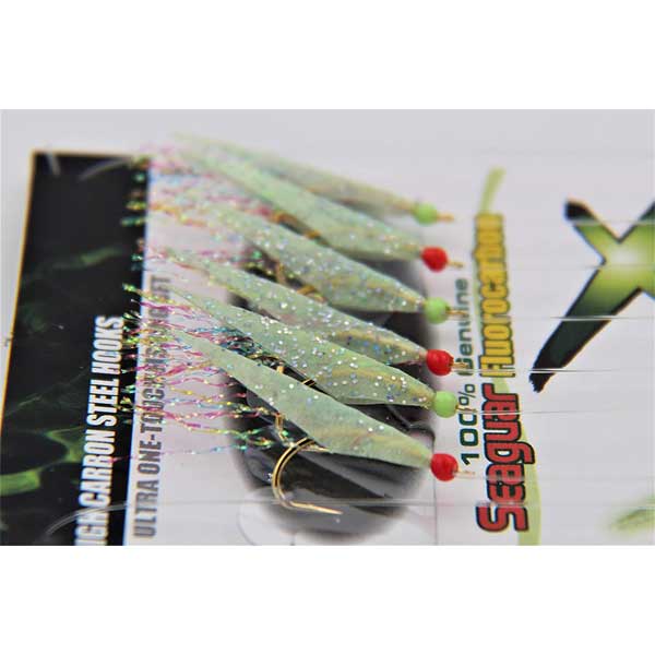 Fishing lures with hooks on a white background