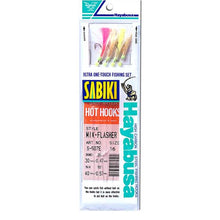 Sabiki Hayabusa fishing lure package with colorful lures on a white background