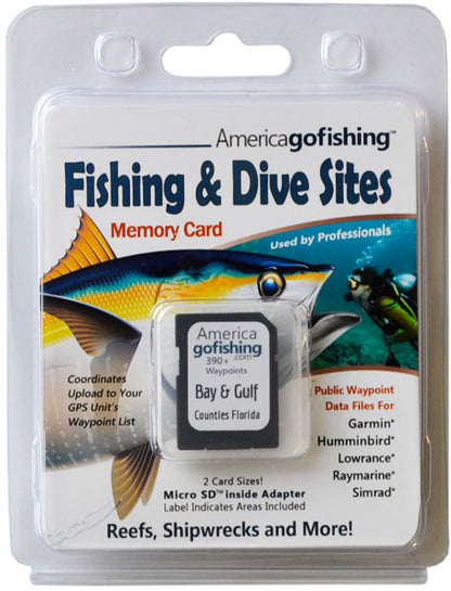 Florida Bay & Gulf Counties Fishing & Dive Sites Memory Card