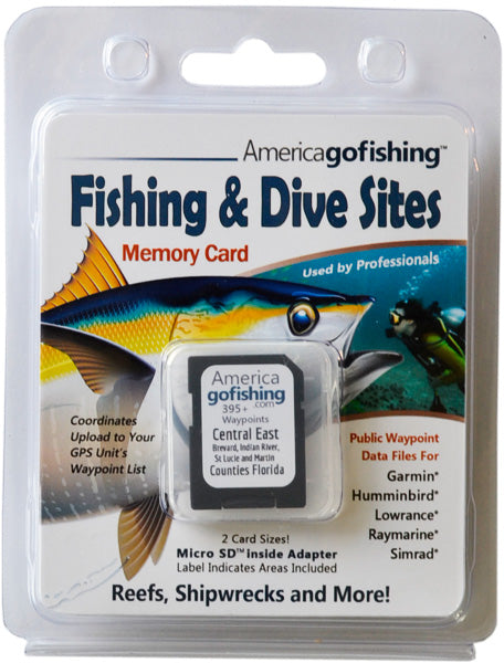 Florida Central East Fishing & Dive Sites Memory Card