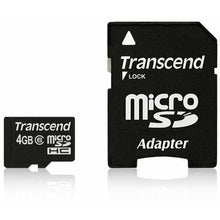 Transcend microSD card with adapter on a white background