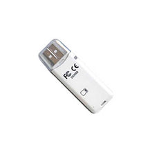 White USB flash drive with visible branding on a white background