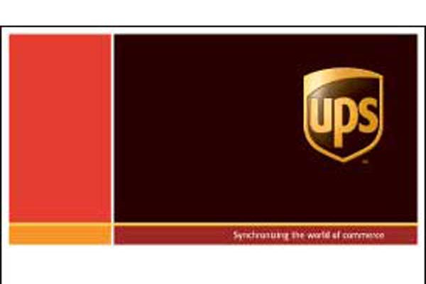 UPS Envelope with logo on a black background