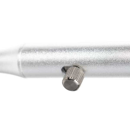 Metallic tool with a knurled grip on a white background